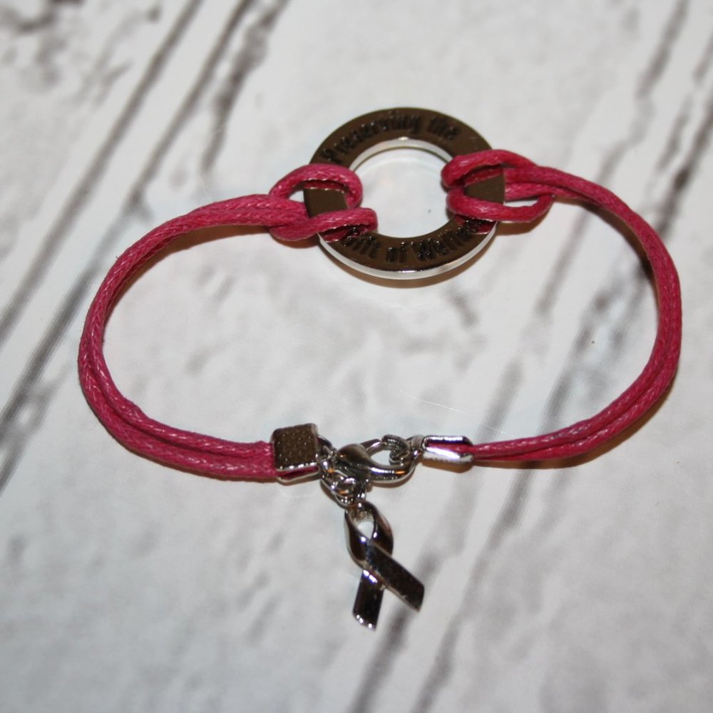 🎀 Hot Pink “Preserving the Gift of Wellness” Ribbon Bracelet 🎀